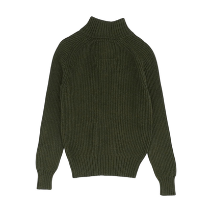 Olive Solid Pullover Sweater