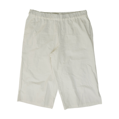 White Solid Chino Capris