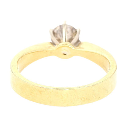 3/4 Ct 14K Two Tone Gold Round Salt & Pepper Diamond Six Prong Engagement Ring