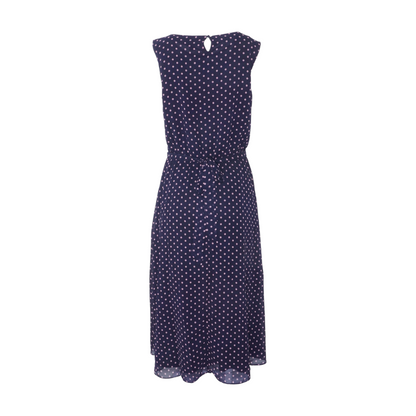 Navy Polka Dot Midi Dress