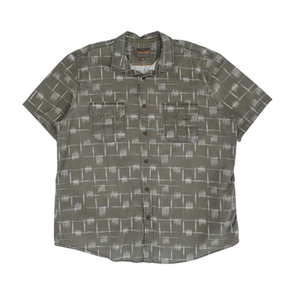 Charcoal Tall Print Short Sleeve Button Down