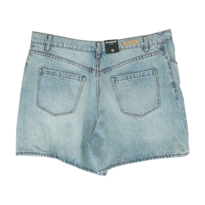 Blue Solid Denim Shorts