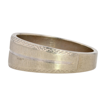14K White Gold Band Ring