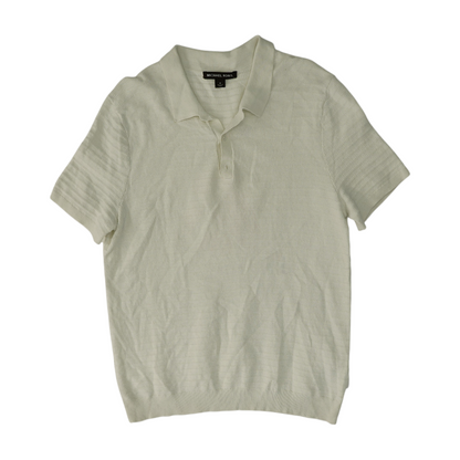 White Solid Short Sleeve Polo