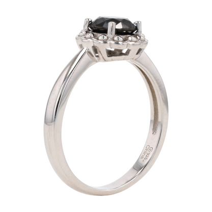 1 ctw Sterling Silver Black Diamond Fashion Ring