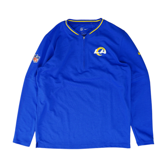 Blue Los Angeles Rams Solid 1/4 Zip Pullover