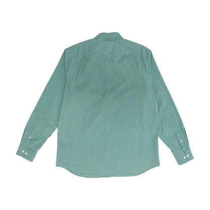 Green Plaid Long Sleeve Button Down