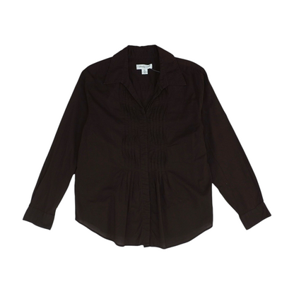 Brown Petite Button Down