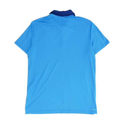 Blue Color Block Short Sleeve Polo