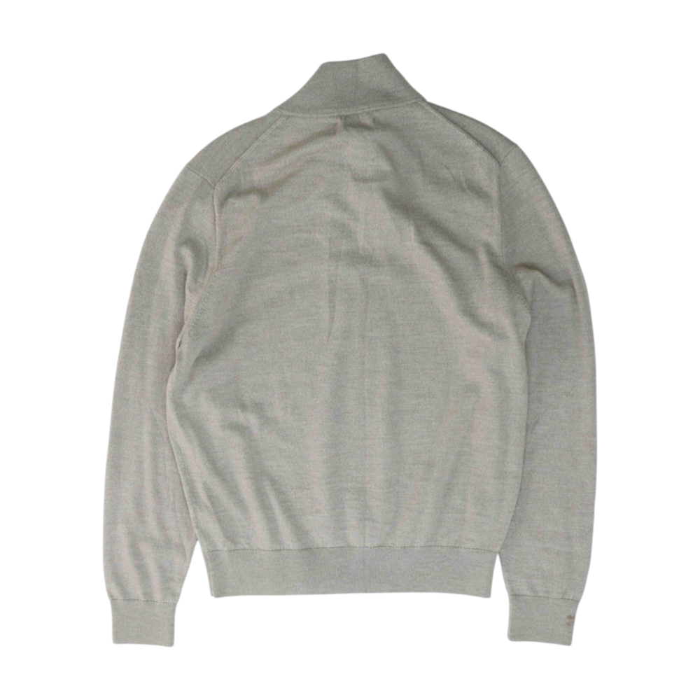 Gray Solid 1/4 Zip Sweater