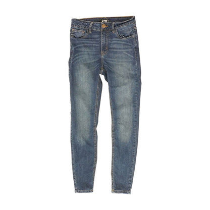 Blue Solid Skinny Leg Jeans