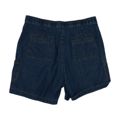 Blue Solid Denim Shorts