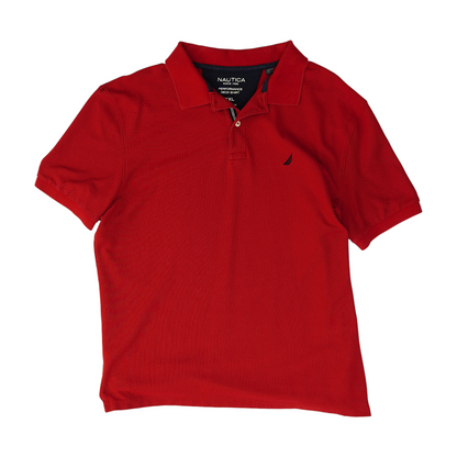 Red Solid Short Sleeve Polo
