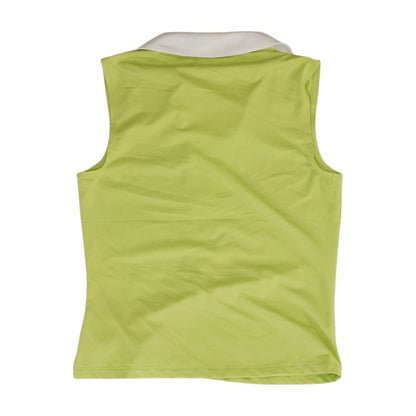 Neon Green Solid Sleeveless Blouse