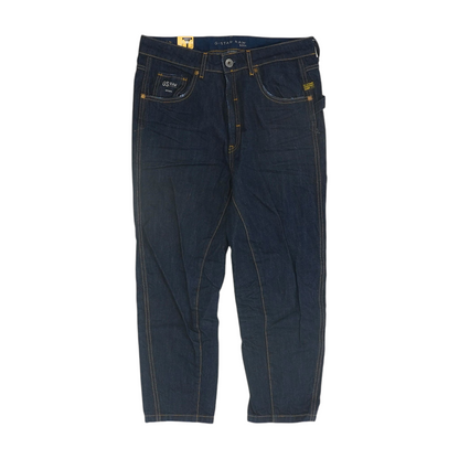 Navy Solid Denim Capris