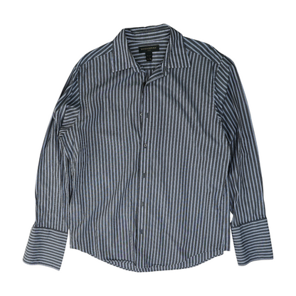 Gray Striped Long Sleeve Button Down
