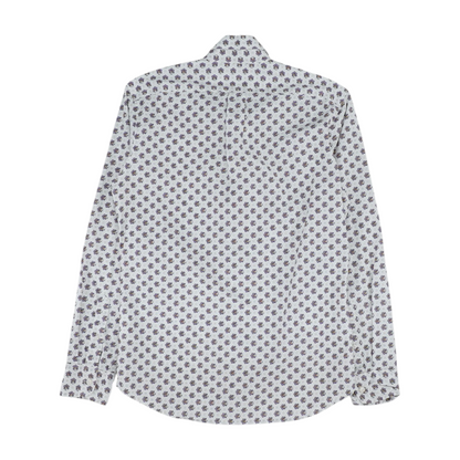 White Floral Long Sleeve Button Down
