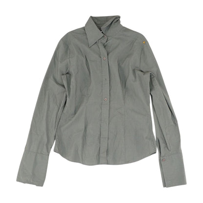 Gray Solid Button Down