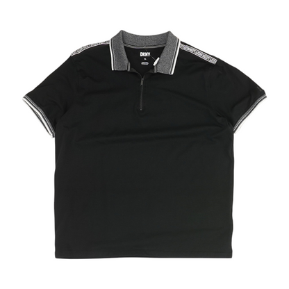 Black Solid Short Sleeve Polo