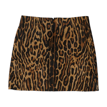 Ohemia Leopard Print Calf Hair Mini Skirt