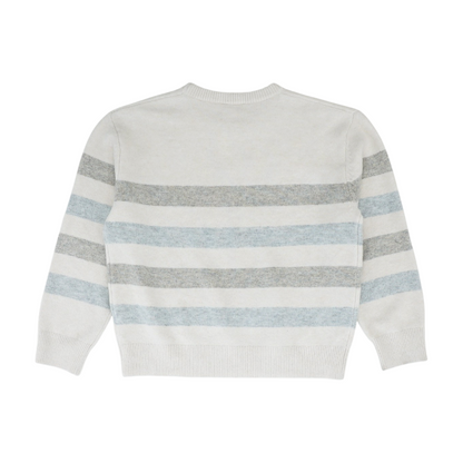 Beige Striped Pullover Sweater