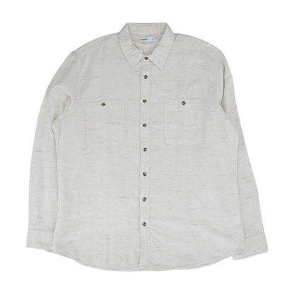 Ivory Print Flannel Button Down