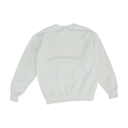 Vintage White Solid Sweatshirt Pullover