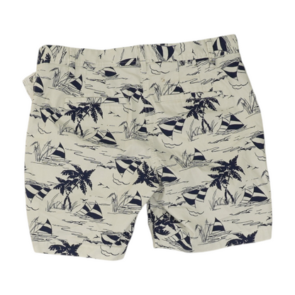White Print Chino Shorts