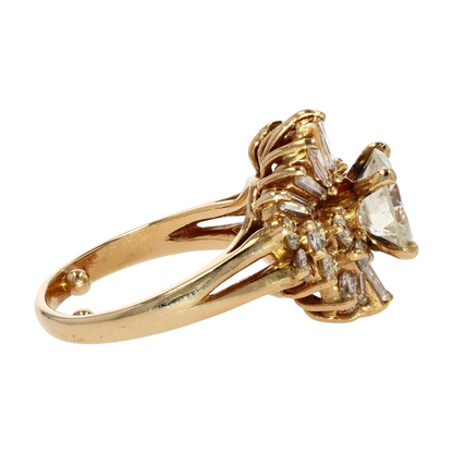 4 3/4 ctw 14K Yellow Gold Diamond Engagement Ring