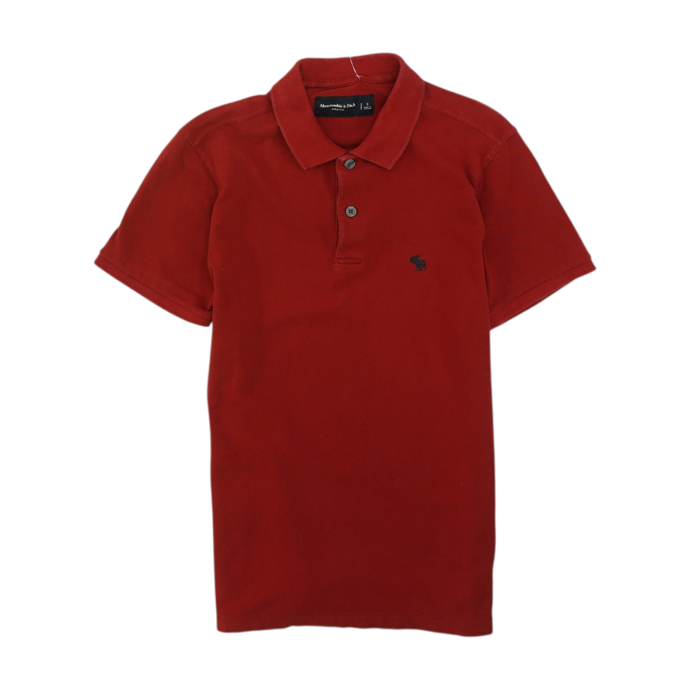 Red Solid Short Sleeve Polo