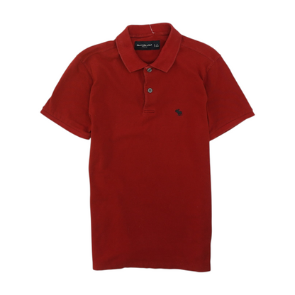 Red Solid Short Sleeve Polo