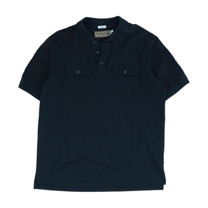 Black Solid Short Sleeve Polo