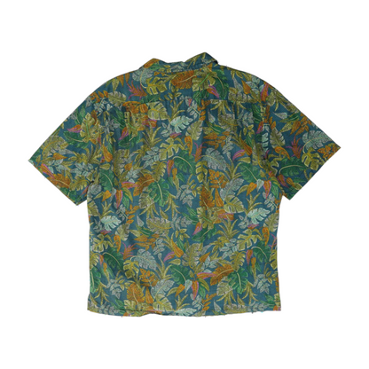 Green Tropical Short Sleeve Button Down
