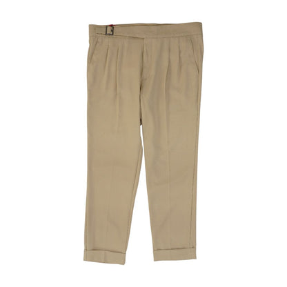 Tan Solid Dress Pants