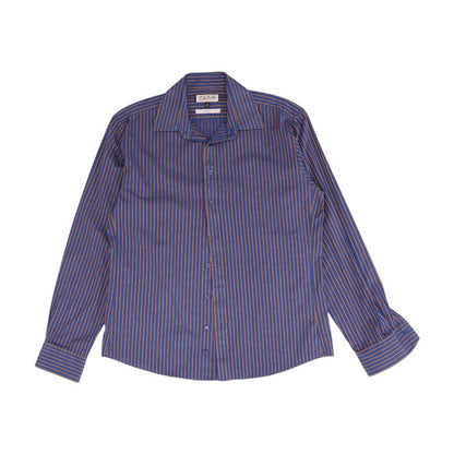 Orange Striped Long Sleeve Button Down