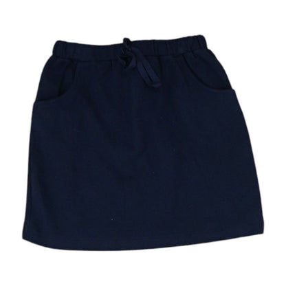 Navy Solid Midi Skirt