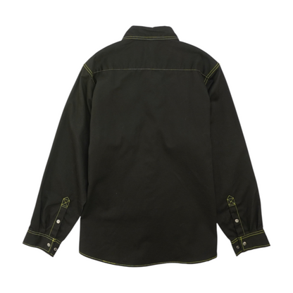 Black Solid Long Sleeve Button Down