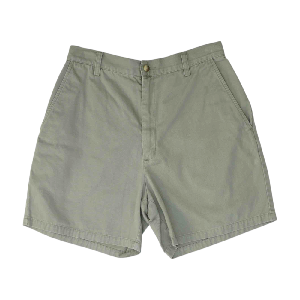 Green Solid Chino / Khaki Shorts