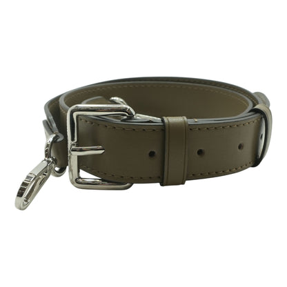Silver Tone Hardware Leather Adjustable Replacement Strap in Taupe
