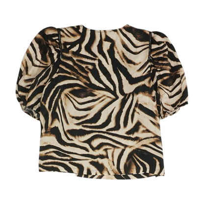 Beige Animal Print Blouse