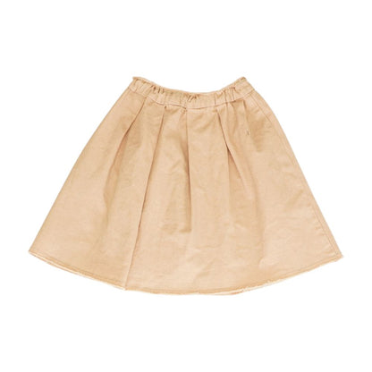 Peach Solid Midi Skirt