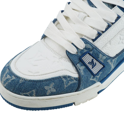 Blue Monogram Denim LV Trainer Low Top Sneaker