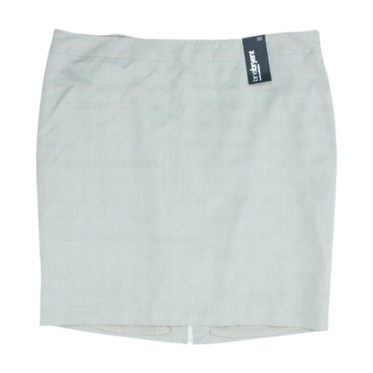 Beige Plus Plaid Mini Skirt
