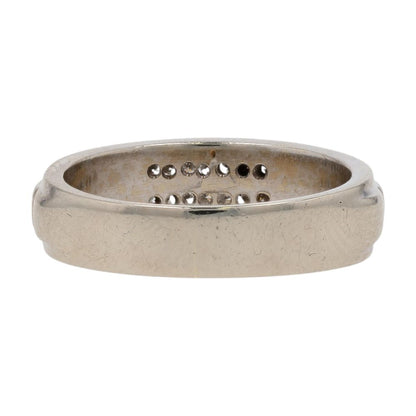 1/10 Ct 14K White Gold Diamond Channel Set Ridged Band