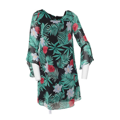 Black Tropical Mini Dress