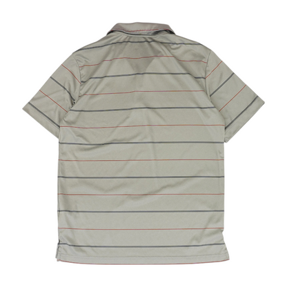 Gray Striped Short Sleeve Polo