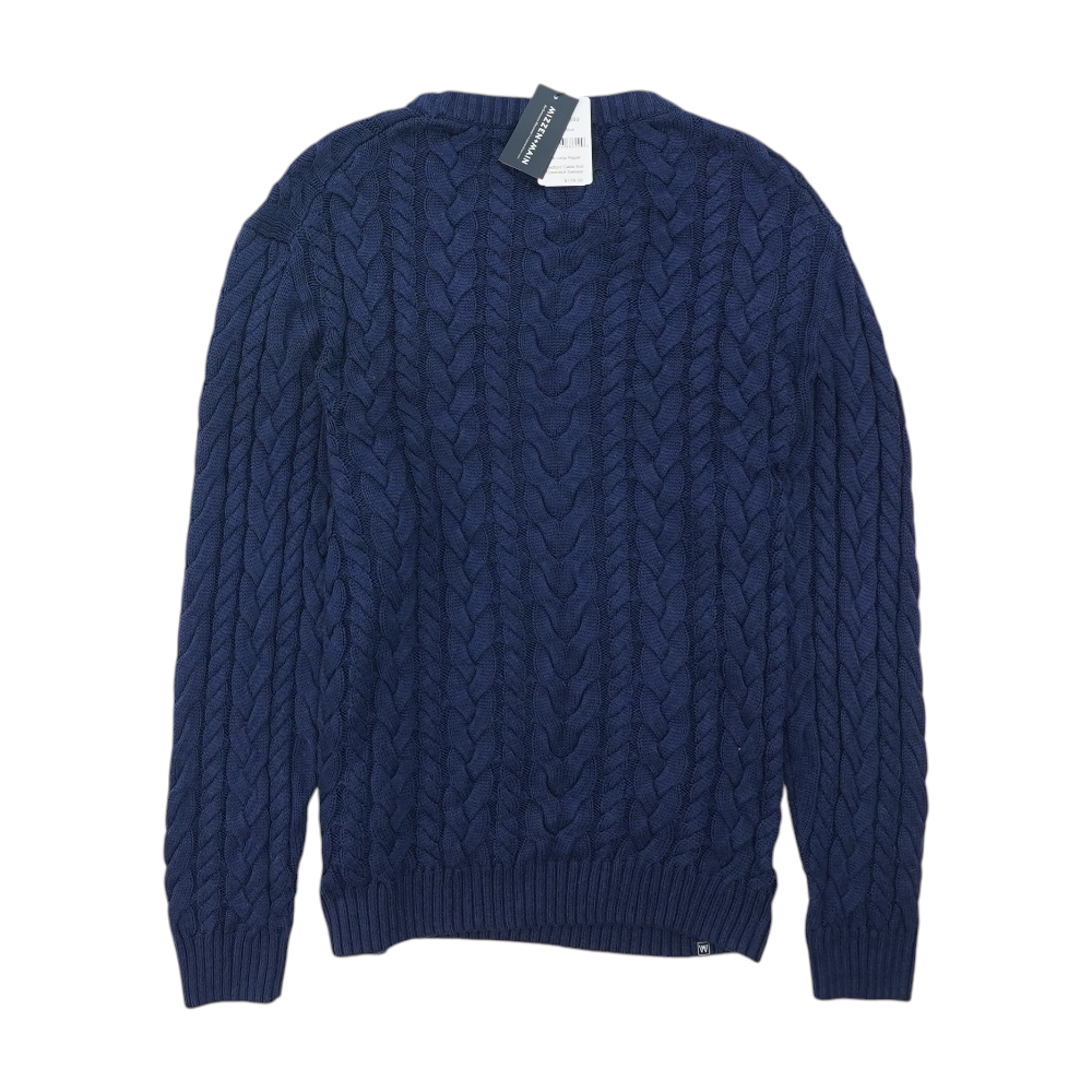 Blue Solid Pullover Sweater