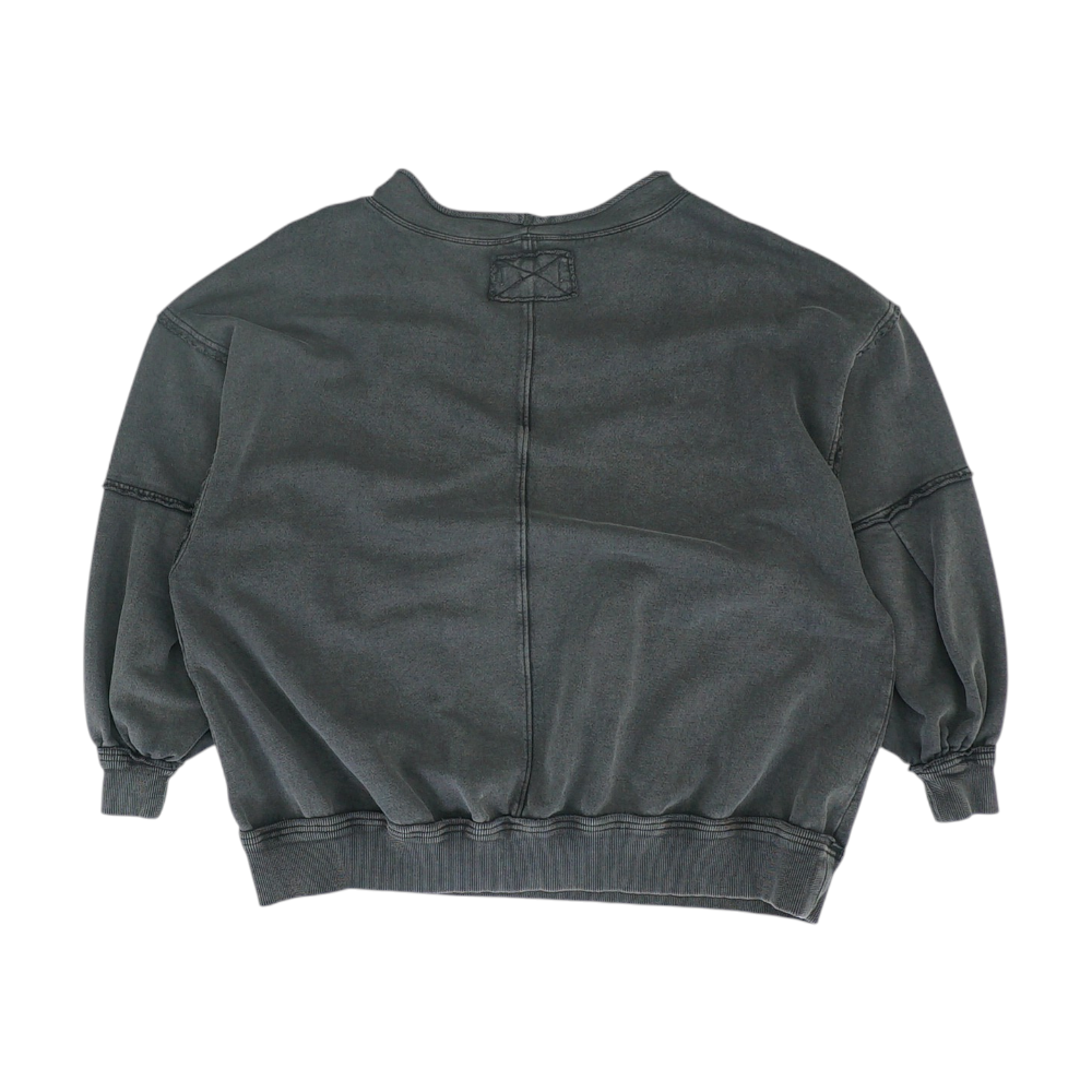 Black Solid Sweatshirt Pullover