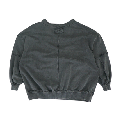 Black Solid Sweatshirt Pullover