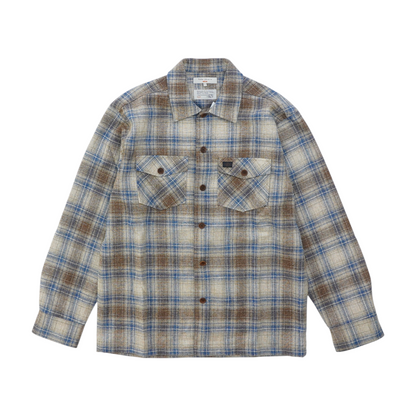 Beige Plaid Flannel Button Down